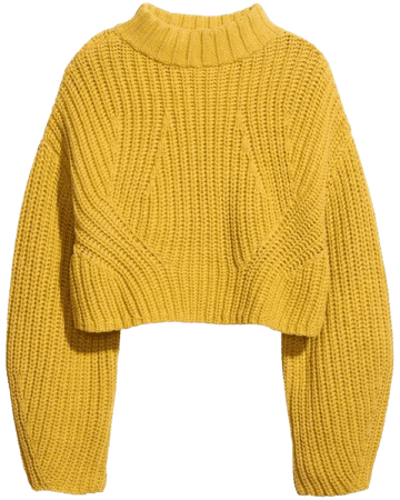 yellow knit sweater cropped