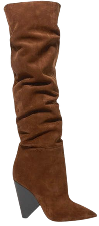 Niki Suede Over-the-knee Boots - Brown
