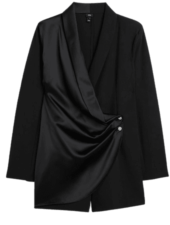 Black tailored blazer playsuit | River Island