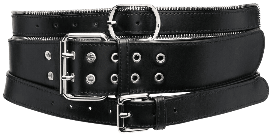 Shop Manokhi triple-buckle leather belt with Express Delivery - FARFETCH