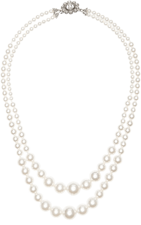 Crystal-Detailed Pearl Double-Strand Necklace By Alessandra Rich | Moda Operandi