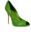 green shoes, peep toe pumps - Wheretoget