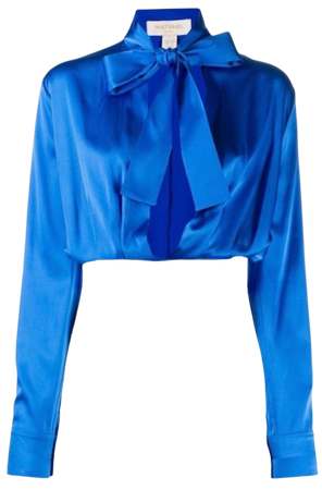 blue satin blouse top
