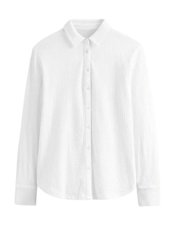 Textured Jersey Shirt - White | Boden US