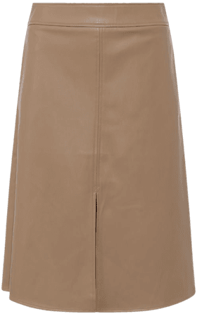 Etta Recycled Vegan Leather Skirt Camel– French Connection US