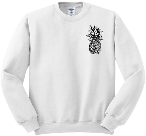 Pineapple Sweatshirt Pineapple Print Left Chest Fruit | Etsy