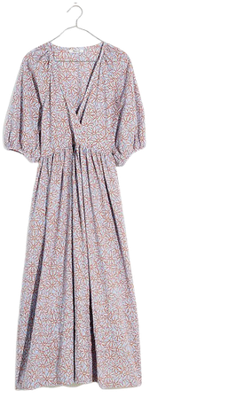 Marianna Puff-Sleeve Midi Dress in Dream-On Daisies