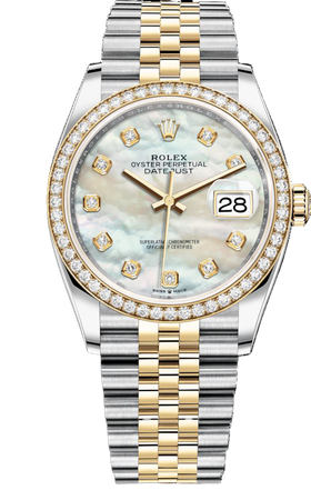 Rolex Datejust 36 Watch: Yellow Rolesor - combination of Oystersteel and 18 ct yellow gold - M126283RBR-0009