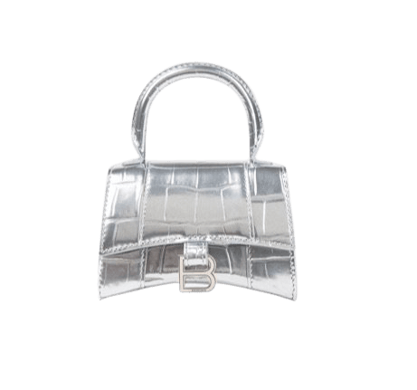 balenciaga mini silver hourglass bag