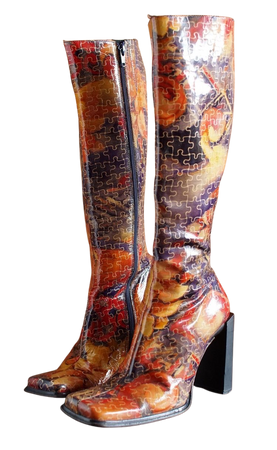 boots puzzle piece knee high