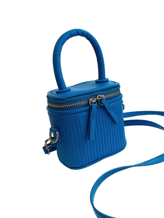 Blue Double Zipper Bucket Bag | SHEIN