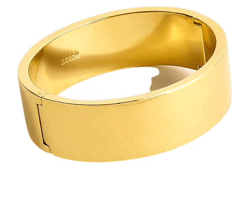 wide hinged bracelet gold