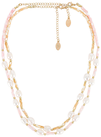 8 Other Reasons X REVOLVE Beaded Pearl Necklace Set in Orange & Pink | REVOLVE
