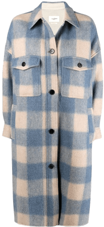 Shop Isabel Marant Étoile Fontizi checked single-breasted coat with Express Delivery - FARFETCH