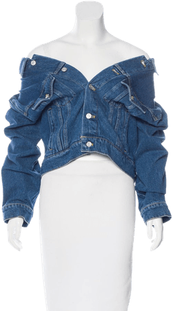 Off-the-shoulder Jean jacket