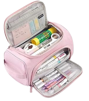 Amazon.com: HVOMO Big Capacity Pencil Case High Large Storage Pouch Marker Pen Case Travel Simple Stationery Bag School College Office Organizer for Teens Girls Adults Student（Pink） : Office Products