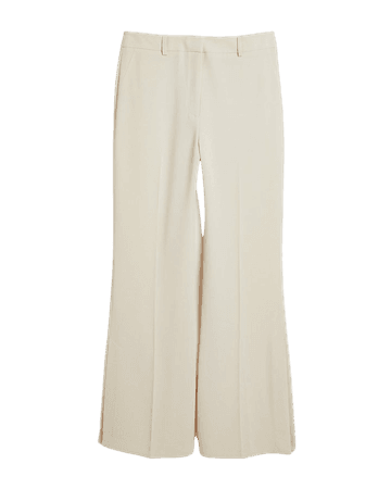 Cream side split flared trousers | River Island