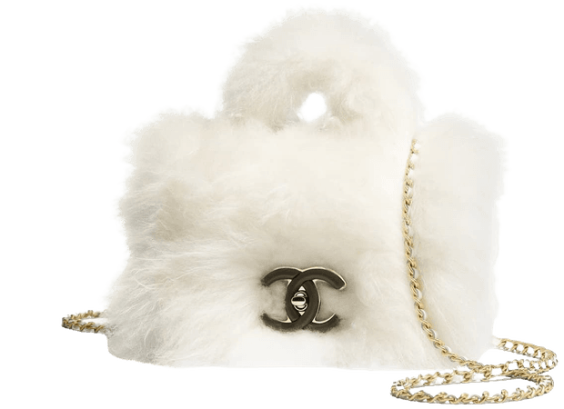 Chanel faux fur mini bag
