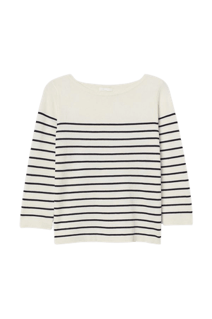 h&m white stripe jumper