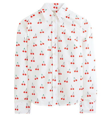 Sienna Cotton Shirt - Ivory, Cherry Vine | Boden US