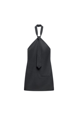 TIE HALTER DRESS - Dark charcoal gray | ZARA United States