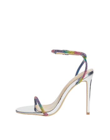 Simmi London Samia embellished heeled sandals in rainbow | ASOS