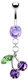 Jewelry | Purple Gem Cherry Belly Button Ring | Poshmark