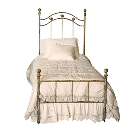 vintage French bed filler png gold white