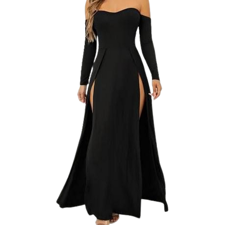 Black slit dress