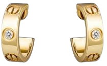 Cartier Yellow Gold and Diamond Love Hoop Earrings | Harrods UK