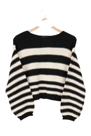 Billabong Seeing Stripes - Black Striped Sweater - Knit Sweater