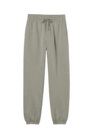 Cotton-blend Sweatpants - Light khaki green - Ladies | H&M US