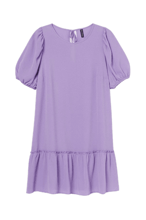 H&M+ Puff-sleeved Dress - Light purple - Ladies | H&M US