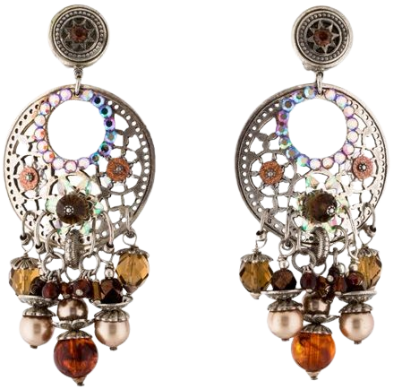 Gas Bijoux Faux Pearl, Crystal & Sequin Chandelier Earrings - Earrings - GASBI20129 | The RealReal