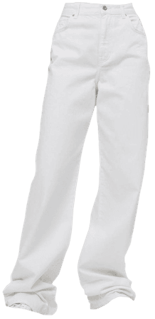 white bershka wise leg jeans