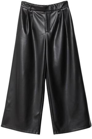 Faux leather culottes - leather pants.
