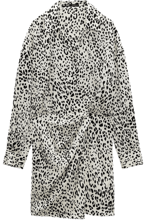 ANIMAL PRINT WRAP DRESS - Black / White | ZARA United States