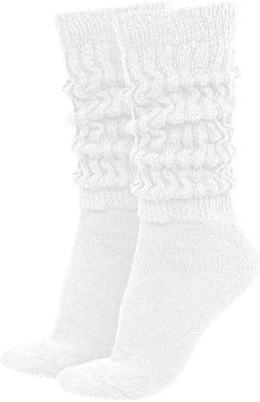 Amazon.com: MDR Women's Extra Long Heavy Slouch Cotton Socks Made in USA 1 Pair Size 9 to 11 (White) : Clothing, Shoes & Jewelry