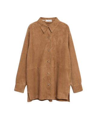 Buttons leather overshirt - Women | Mango USA