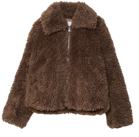 Faux fur jacket with zipper and collared - Women's See all | Stradivarius United States