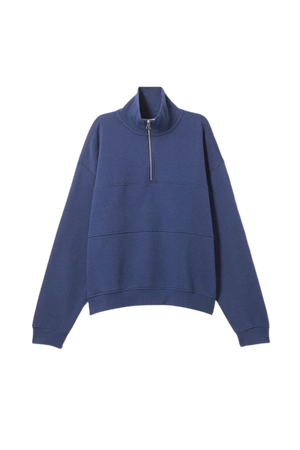 Essence Half Zip Sweatshirt - Dark Blue - Weekday WW