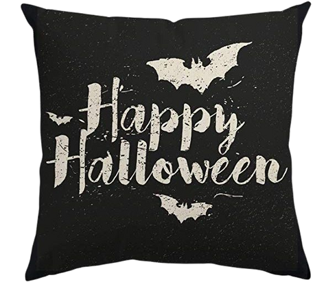 AVOIN Happy Halloween Throw Pillow Cover, 18 x 18 Inch Bat Linen Cushion Case Decoration for Sofa Couch: Gateway