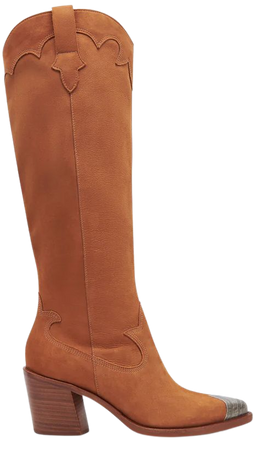 Kamryn Boots Praline Nubuck | Women's Western Praline Nubuck Boots – Dolce Vita