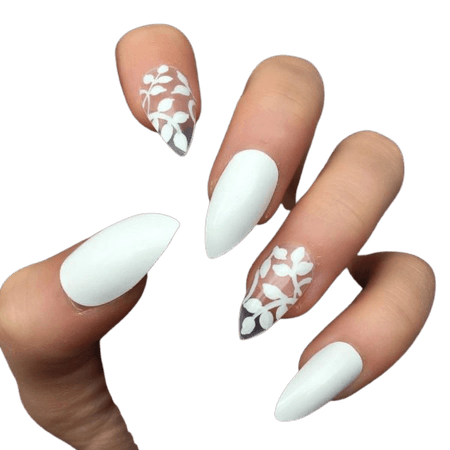 White Gloss Delightful Stiletto – Doobys Nails