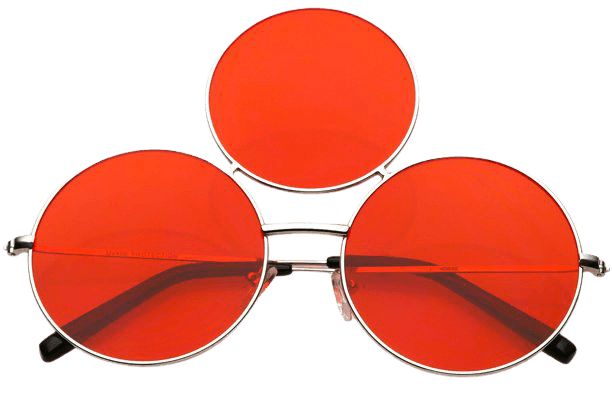 sunglass.la - Oversize Circle Third Eye Sunglasses Slim Arms 56mm (Silver / Red) - Walmart.com - Walmart.com