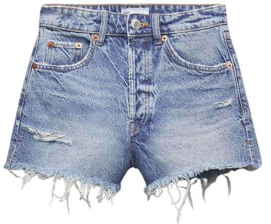 Zara- trf high rise denim shorts