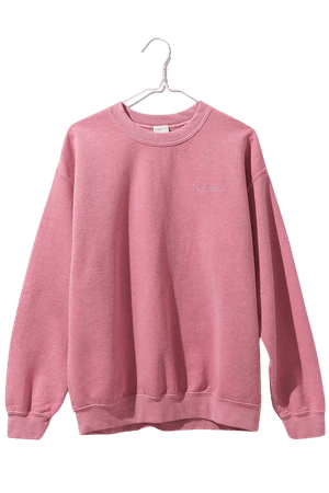 iets frans… Overdyed Crew Neck Sweatshirt – Candy Pink | Urban Outfitters