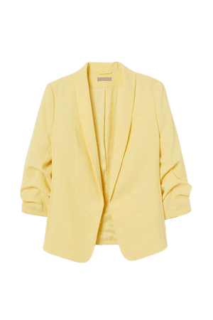 H&M+ Shawl-collar Jacket - Light yellow - Ladies | H&M US