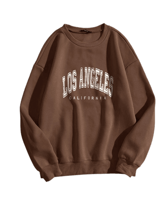 Letter Graphic Thermal Lined Sweatshirt | SHEIN USA