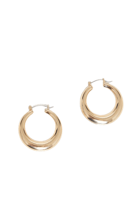 Gold Hoop Circular Earrings | Accessories | PrettyLittleThing USA